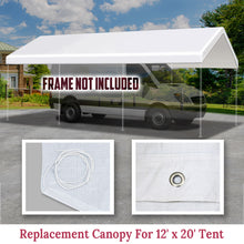 Load image into Gallery viewer, 10&#39;x20&#39; Carport Replacement Canopy Cover for Tent Top Garage Shelter Cover w Ball Bungees
