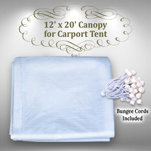 Load image into Gallery viewer, 10'x20' Carport Replacement Canopy Cover for Tent Top Garage Shelter Cover w Ball Bungees