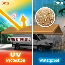 Load image into Gallery viewer, Carport Conopy Cover 12 x 20 Feet Replacement Tent Garage Outdoor Top Tarp Car Shelter with Ball Bungees (with Edge)