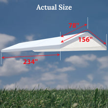 Load image into Gallery viewer, 10'x20' Carport Replacement Canopy Cover for Tent Top Garage Shelter Cover w Ball Bungees