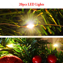 Load image into Gallery viewer, 24" Hanging Christmas Wreath 20 LED Natural Pine Cones Battery Powered