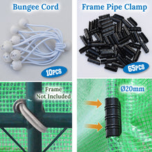 Load image into Gallery viewer, 12x7/20x10x7.2'H Mesh Windows w Clamps Gardening House Replacement COVER ONLY