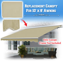 Load image into Gallery viewer, 10X8ft Manual Retractable Patio Sun Shade Door Awning Replacement Cover for Outdoor
