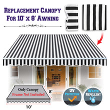 Load image into Gallery viewer, 10X8ft Manual Retractable Patio Sun Shade Door Awning Replacement Cover for Outdoor