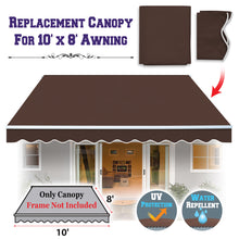Load image into Gallery viewer, 10X8ft Manual Retractable Patio Sun Shade Door Awning Replacement Cover for Outdoor