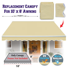 Load image into Gallery viewer, 10X8ft Manual Retractable Patio Sun Shade Door Awning Replacement Cover for Outdoor