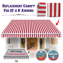 Load image into Gallery viewer, 10X8ft Manual Retractable Patio Sun Shade Door Awning Replacement Cover for Outdoor