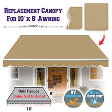 Load image into Gallery viewer, 10X8ft Manual Retractable Patio Sun Shade Door Awning Replacement Cover for Outdoor