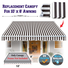 Load image into Gallery viewer, 10X8ft Manual Retractable Patio Sun Shade Door Awning Replacement Cover for Outdoor