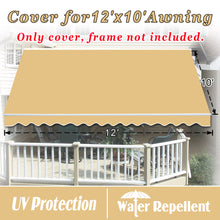 Load image into Gallery viewer, 12 x 10 ft Canopy COVER Replacement Outdoor Manual Retractable Sunshade Awning