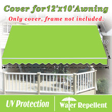 Load image into Gallery viewer, 12 x 10 ft Canopy COVER Replacement Outdoor Manual Retractable Sunshade Awning