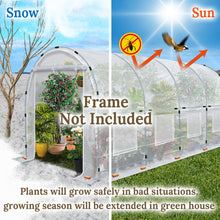 Load image into Gallery viewer, Greenhouse Replacement Cover Larger Walk in Outdoor Plant Gardening Greenhouse   16' X 7' X 7.2'