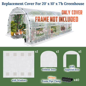 Greenhouse 3Pcs Cover Replacement Larger Walk in Outdoor Plant Garden