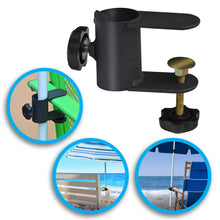 Load image into Gallery viewer, Metal Clamp Holder Clip Beach Fishing Umbrella Mount Chair Clamp <= 1.1" Pole