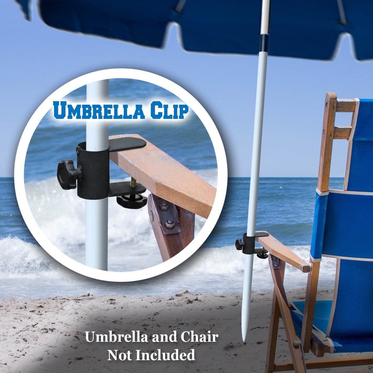 Beach Fishing Umbrella Mount Chair Clamp Metal Clamp Holder Clip = 1.1 Pole