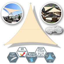 Load image into Gallery viewer, 12' Sun Shade Sail UV Top Cover Canopy Triangle for Outdoor Patio Lawn Pool Deck