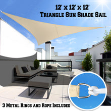 Load image into Gallery viewer, 12' Sun Shade Sail UV Top Cover Canopy Triangle for Outdoor Patio Lawn Pool Deck