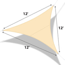 Load image into Gallery viewer, 12' Sun Shade Sail UV Top Cover Canopy Triangle for Outdoor Patio Lawn Pool Deck