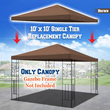 Load image into Gallery viewer, 10'x10' Replacement Canopy Top Patio Pavilion Gazebo Tent Sunshade Cover UV+