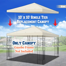 Load image into Gallery viewer, 10'x10' Replacement Canopy Top Patio Pavilion Gazebo Tent Sunshade Cover UV+