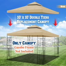 Load image into Gallery viewer, 10'x10' Replacement Canopy Top Patio Pavilion Gazebo Tent Sunshade Cover UV+