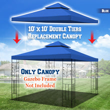 Load image into Gallery viewer, 10'x10' Replacement Canopy Top Patio Pavilion Gazebo Tent Sunshade Cover UV+