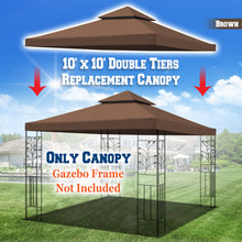 Load image into Gallery viewer, 10'x10' Replacement Canopy Top Patio Pavilion Gazebo Tent Sunshade Cover UV+