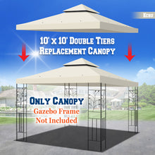 Load image into Gallery viewer, 10'x10' Replacement Canopy Top Patio Pavilion Gazebo Tent Sunshade Cover UV+