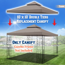 Load image into Gallery viewer, 10'x10' Replacement Canopy Top Patio Pavilion Gazebo Tent Sunshade Cover UV+