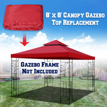 Load image into Gallery viewer, 8'X8' Gazebo Sunshade 2-Tier Patio Pavilion Replacement Canopy