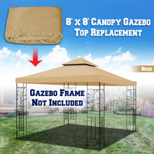 Load image into Gallery viewer, 8'X8' Gazebo Sunshade 2-Tier Patio Pavilion Replacement Canopy