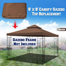 Load image into Gallery viewer, 8'X8' Gazebo Sunshade 2-Tier Patio Pavilion Replacement Canopy