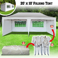 Load image into Gallery viewer, 10&#39;x20&#39; EZ POP UP Wedding Party Fun Tent  Folding Gazebo Canopy with Carry Bag
