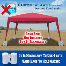 Load image into Gallery viewer, STRONG CAMEL 10'x10'/13' EZ POP UP Folding Party Tent Gazebo Cater Canopy with Carry Bag