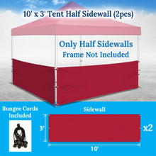 Load image into Gallery viewer, 10x3'Half Walls Two Half Sidewalls for Pop Up Tent Gazebo Shelter w/Ball bungees