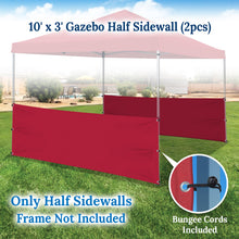Load image into Gallery viewer, 10'x3'  Two Half Sidewalls for Pop Up Tent Gazebo Shelter with Ball bungees