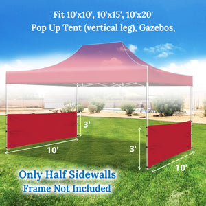 10'x3'  Two Half Sidewalls for Pop Up Tent Gazebo Shelter with Ball bungees