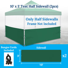 Load image into Gallery viewer, 10'x3'  Two Half Sidewalls for Pop Up Tent Gazebo Shelter with Ball bungees