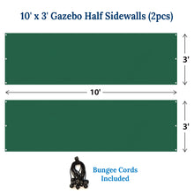 Load image into Gallery viewer, 10x3'Half Walls Two Half Sidewalls for Pop Up Tent Gazebo Shelter w/Ball bungees