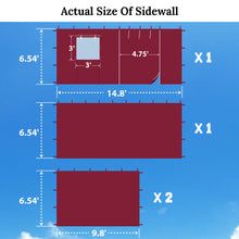 Load image into Gallery viewer, 14.8x6.54' Sidewall ONLY with Zipper Door For 10'x15' Pop Up Canopy Party Tent