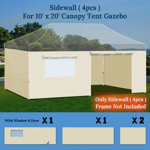 19.7x6.54' Sidewall ONLY with Zipper Door For 10'x20' Pop Up Canopy Party Tent