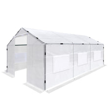 Load image into Gallery viewer, Large Greenhouse 2 Doors Walk-in Outdoor Gardening Green House with Roll-up Velcro Windows Garden Plant Hot House (White)
