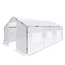 Load image into Gallery viewer, Large Greenhouse 2 Doors Walk-in Outdoor Gardening Green House with Roll-up Velcro Windows Garden Plant Hot House (White)