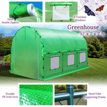 Load image into Gallery viewer, Walk in Outdoor Plant Gardening Hot Greenhouse, w/Frame Pipe Clamps (12ft x 7ft x 7ft)
