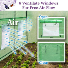 Load image into Gallery viewer, Walk in Outdoor Plant Gardening Hot Greenhouse, w/Frame Pipe Clamps (12ft x 7ft x 7ft)