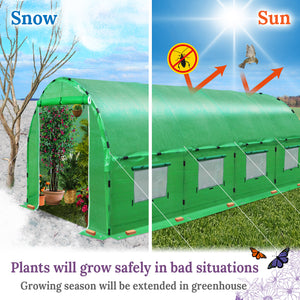 20'x10'x7' Portable Outdoor Greenhouse Walk-in Garden Plant Tunnel Tent