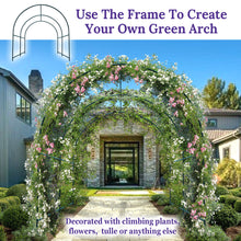 Load image into Gallery viewer, 19.6&#39;x7&#39;x7.2&#39; Garden Support Frame Climbing Plant Arch Arbor for Flowers/Fruits/Vegetables

