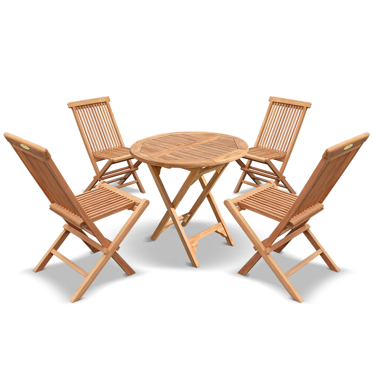 KINGTEAK Golden Teak Wood Outdoor Folding Side Table-Wooden Furniture for Patio, Balcony Porch, Garden and Backyard