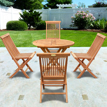 Load image into Gallery viewer, KINGTEAK Golden Teak Wood Outdoor Folding Bistro Dining set - 3 and 5 Piece Sets（Local Pick Up only）
