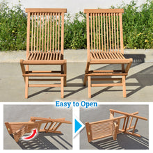Load image into Gallery viewer, KINGTEAK Golden Teak Wood Outdoor Folding Bistro Dining set - 3 and 5 Piece Sets(Local Pick Up only)
